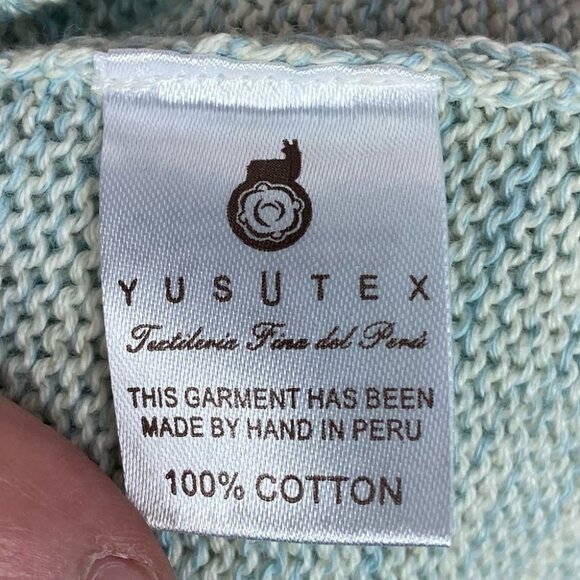 Urban Outfitters Martin Juan Cotton Heathered Teal Green Sweater‎ Size Medium - Picture 7 of 10